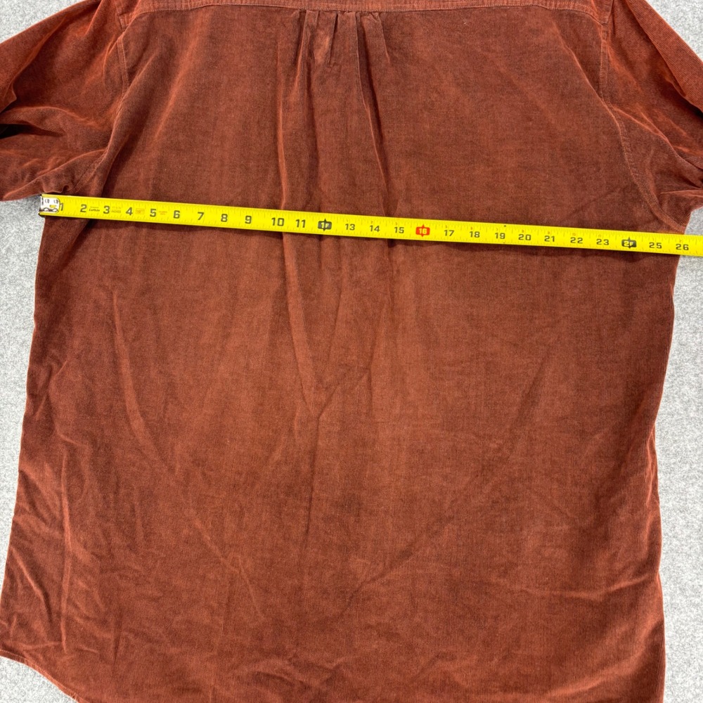 Ermenegildo Zegna Mens Rust Brown Corduroy Button Down Shirt Made in Italy - Picture 7 of 10